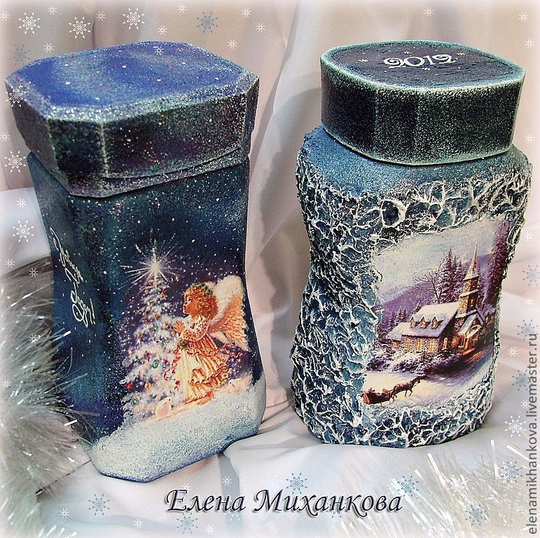 Декупаж банки для банок с кофе Декупаж банки для банок с кофе