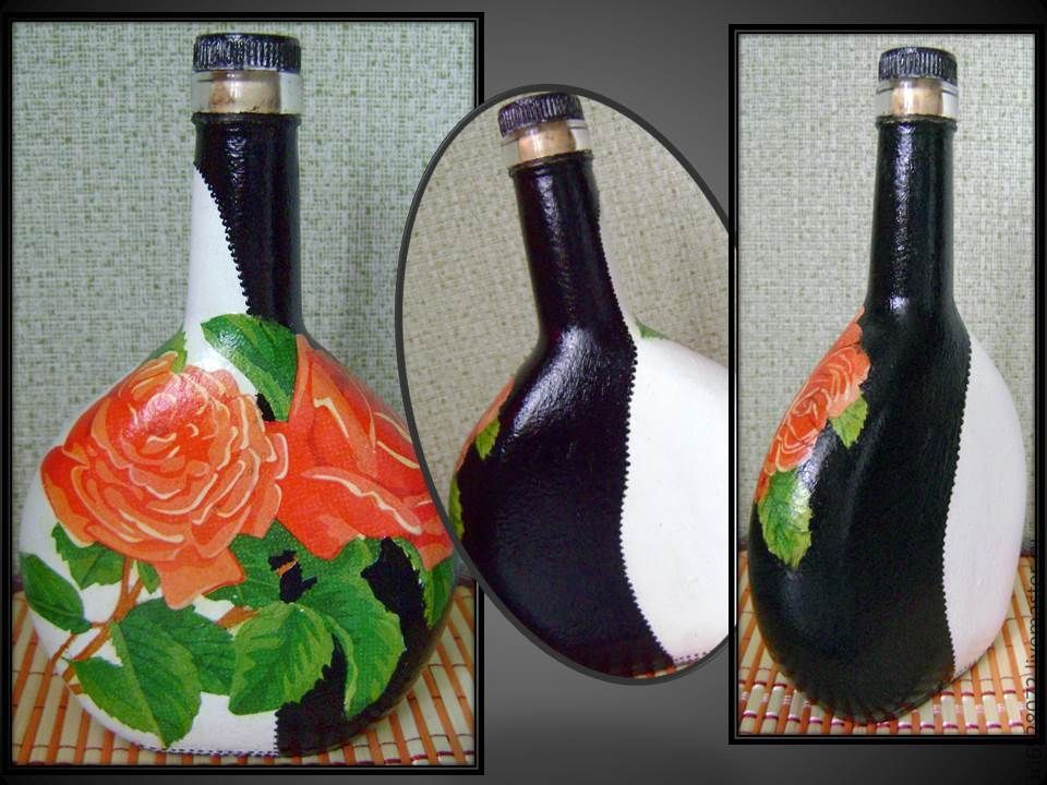 Декор бутылок своими руками салфетками Декор бутылок своими руками салфетками