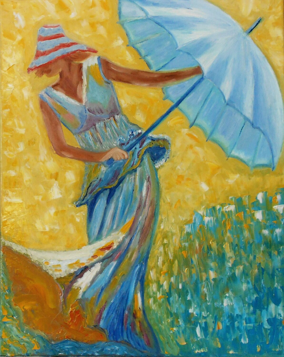 Голая вагина молодой женщины с зонтиком 