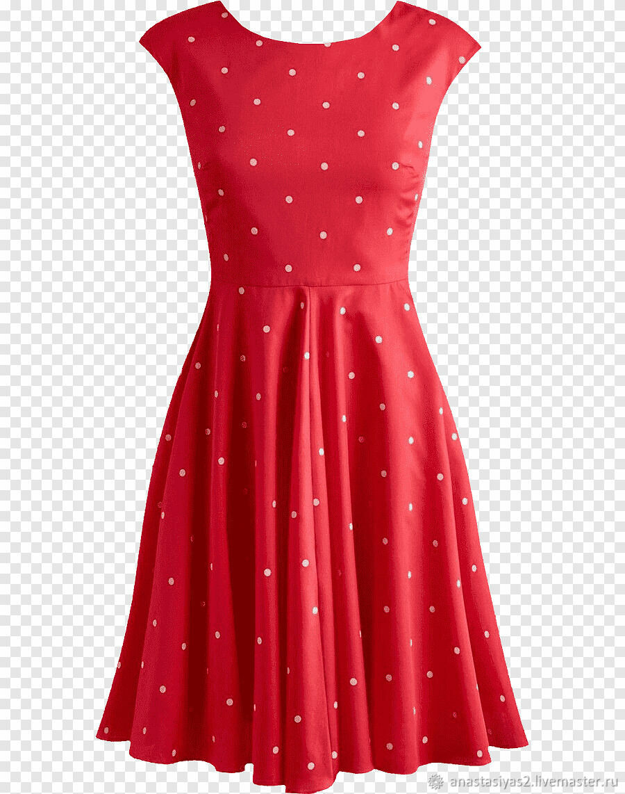 Красное прозрачное платьице 