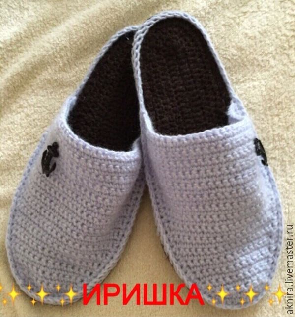 Вязанные тапочки для мужчины Вязанные тапочки для мужчины
