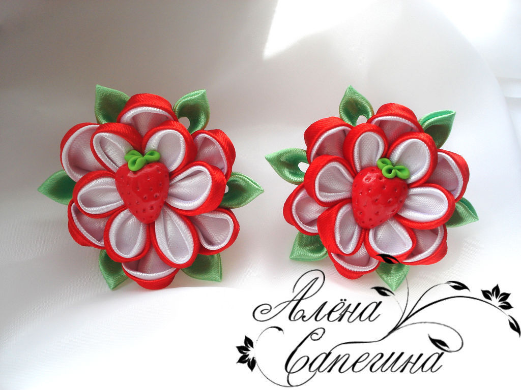 Канзаши цветы резинки Канзаши цветы резинки