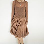 Вязаное платье крючком из шёлка. "Эйла"