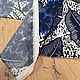 Хлопок max Mara с черным и синем рисунком на белом фоне. Ткани. Эксклюзивные ткани made in ITALY. Ярмарка Мастеров.  Фото №4