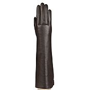 Винтаж handmade. Livemaster - original item Winter long gloves made of black and brown leather. Handmade.