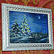 Picture miniature Christmas tree in the forest, 15 x 10, oil, with frame. Pictures. Valeria. My Livemaster. Фото №5
