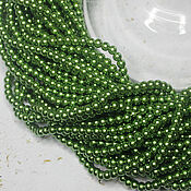 Материалы для творчества handmade. Livemaster - original item Glass Pearl Beads 4mm Green 50 pcs. Handmade.