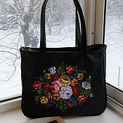 Сумки и аксессуары handmade. Livemaster - original item Leather women`s bag with hand-painted to order for Svetlana. Handmade.