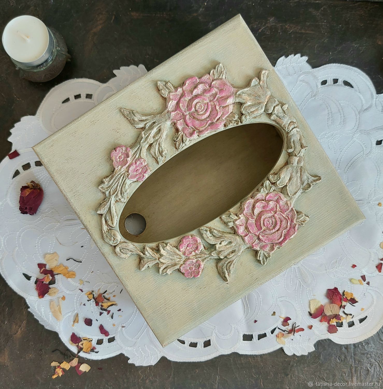 Салфетница деревянная Розы в интернет-магазине на Ярмарке Мастеров ...