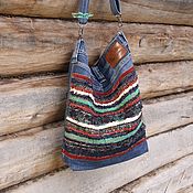 Сумки и аксессуары handmade. Livemaster - original item Denim bag, woven shoulder bag,bag.. Handmade.