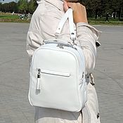 Сумки и аксессуары handmade. Livemaster - original item Backpacks: Women`s Leather White Yulanta Mod Backpack Bag. CP26-141. Handmade.