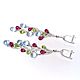 Earrings made of 925 sterling Silver 'fairy Tale' with Topaz, Spinel, Chrysolite, Earrings, Moscow,  Фото №1