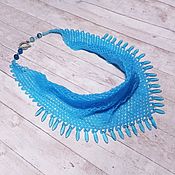 Украшения handmade. Livemaster - original item Kerchief necklace made of beads blue matte. Handmade.