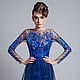 Коктейльное платье синего цвета,из пайетки с вышивкой. Платья. АгАтА. Интернет-магазин Ярмарка Мастеров.  Фото №2