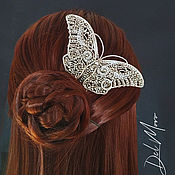 Украшения handmade. Livemaster - original item Butterfly shaped hair comb 