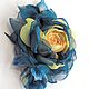 FABRIC FLOWERS. Chiffon rose 'Marinella', Brooches, Vidnoye,  Фото №1