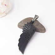 Украшения handmade. Livemaster - original item Wing pendant made of ebony wood. Handmade.