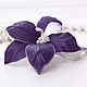 Order brooch leather Orchid. The colors of the skin.Leather flowers. Brooch. lanssveta. Livemaster. . Brooches Фото №3