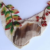 Украшения handmade. Livemaster - original item Necklace "Autumn" made of beads with a petrified tree. Handmade.