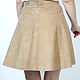 Skirt suede mini knee length beige. Skirts. Lollypie - Modiste Cat. My Livemaster. Фото №4