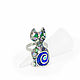 Ring Cat. Size 17.8 Ring with mother of pearl and lapis lazuli. Rings. ARIEL - MOSAIC. My Livemaster. Фото №5