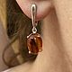 Earrings made of silver with natural Baltic amber, Earrings, Serpukhov,  Фото №1