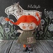 Куклы и игрушки handmade. Livemaster - original item Doll Smile Little Doll red textile Petite doll. Handmade.