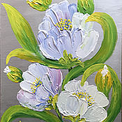 Картины и панно handmade. Livemaster - original item Painting magnolia flowers in the sun 