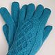 Knitted mohair gloves, turquoise. Gloves. HOBBIMANIYA. Online shopping on My Livemaster.  Фото №2