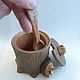 A stump with a hedgehog. salt shaker. Jar. Box. Ceramics. Jars. smile in clay. My Livemaster. Фото №4