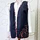 Denim vest with embroidery size 56. Vests. CreativChik by Anna Krapivina (Creativchik). Online shopping on My Livemaster.  Фото №2