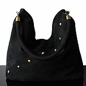Сумки и аксессуары handmade. Livemaster - original item Bag: Black Genuine Suede Bag. Handmade.