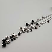 Украшения handmade. Livemaster - original item Silver necklace with black onyx beads. Handmade.