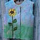 Sunflower vest for girls. Childrens vest. silk wool. My Livemaster. Фото №5