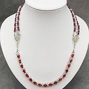 Украшения handmade. Livemaster - original item K necklace with cubic zirconia and zircon, natural garnet. Handmade.