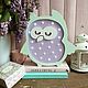 Nightlamp Owl mint/lilac color, Table lamps, Moscow,  Фото №1