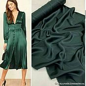 Материалы для творчества handmade. Livemaster - original item Fabric: Silk deep emerald. Handmade.