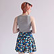 Summer mini skirt is made of cotton Triangles, pleated at yoke. Skirts. Skirt Priority (yubkizakaz). My Livemaster. Фото №4