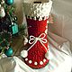  Handmade Christmas boot made of large cord. Christmas sock. knitted handmade rugs (kovrik-makrame). Online shopping on My Livemaster.  Фото №2