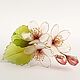 Cherry blossom hairpin with leaves handmade, Hairpins, Cheboksary,  Фото №1