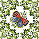 Reconstruction of the old scheme of embroidery 'Butterfly' PDF, Patterns for embroidery, Taganrog,  Фото №1