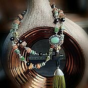 Украшения handmade. Livemaster - original item Boho-chic jasper necklace with pendant 