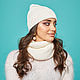 White hat and Snood. Caps. SHAPAR - knitting clothes. Online shopping on My Livemaster.  Фото №2