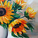  Sunflowers in a vase. Oil. canvas. Original. Pictures. Valeria Akulova ART. My Livemaster. Фото №5