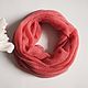 Snood knitted from kid mohair pink coral, snood in two turns, Snudy1, Cheboksary,  Фото №1