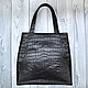 Shopper bag, made of genuine crocodile leather in black. Shopper. SHOES&BAGS. Online shopping on My Livemaster.  Фото №2