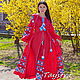 Red Dress Boho Chic Dress Embroidered Vyshyvanka Dress, Dresses, Sevastopol,  Фото №1