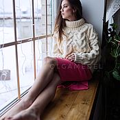 Одежда handmade. Livemaster - original item Jerseys: Women`s knitted sweater Heart in the color Milk oversize. Handmade.