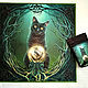 Altar set of MAGICAL CAT, and the cloth pouch, Ritual tablecloth, Ufa,  Фото №1