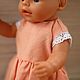 Order Clothes for dolls, peach dress for dolls made of natural linen. molinialife. Livemaster. . Clothes for dolls Фото №3